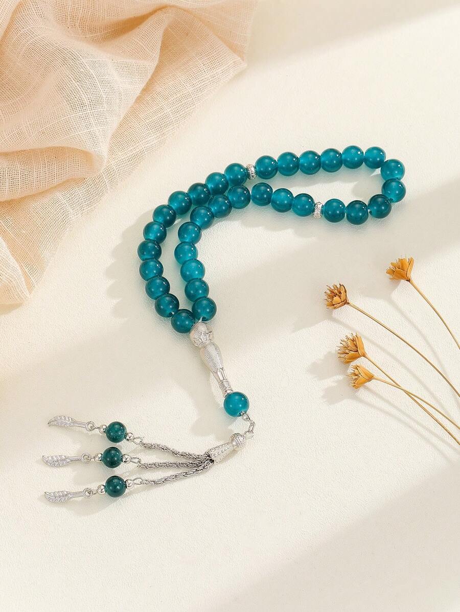 1條玻璃珠女式手鍊 - 薄荷藍 - 查看 1