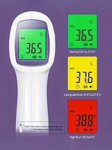 1個非接觸式數字紅外額溫槍,配備大型led顯示屏（不含電池）,聖誕和萬聖節禮物,家用額溫計 - 淡紫色 - 查看 4
