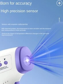 1個非接觸式數字紅外額溫槍,配備大型led顯示屏（不含電池）,聖誕和萬聖節禮物,家用額溫計 - 淡紫色 - 查看 2