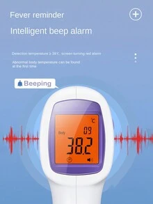 1個非接觸式數字紅外額溫槍,配備大型led顯示屏（不含電池）,聖誕和萬聖節禮物,家用額溫計 - 淡紫色 - 查看 8