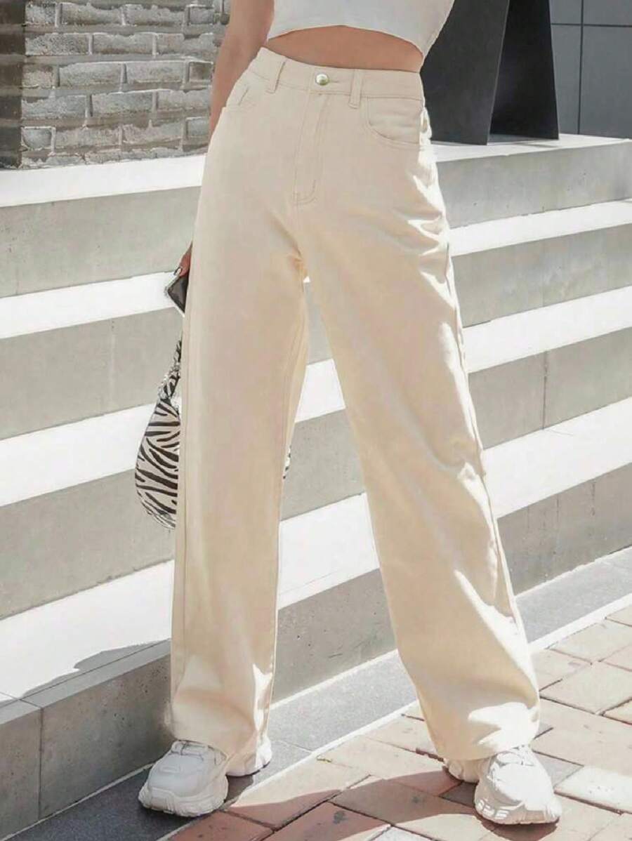 Women Pants - Beige - View 1