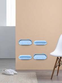 1入組浴室拖鞋掛架,掛牆鞋子收納組合,無需打洞,廁所收納架 - 藍色 - 查看 8
