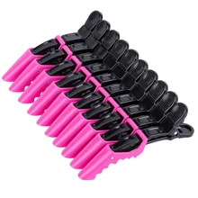 10入組寬齒雙鉸鏈鱷魚造型的女士髮夾,是專業美髮沙龍級別的造型髮夾 - 彩色 - 查看 1