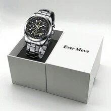 Ever Move Men's Business Casual Six-Needle Steel Strap Quartz Watch Wholesale Multi-Functional Sports Stopwatch Wristwatch - Black - View 9