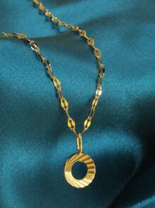 Magic Fish 1個金色不銹鋼唇形項鍊,附有a-z26英文字母吊墜,適用於名字首字母、情人節、新年贈禮 - 金黃色 - 查看 33