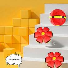 1個飛碟跳跳球,彈性變形跳跳球,親子互動玩具 - 粉色 - 查看 8