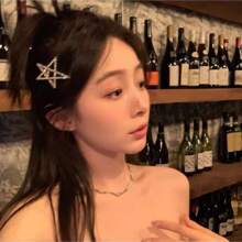 1个星形发夹，适用于侧刘海和碎发，五角星发夹，鳄鱼夹，女士街头金色头饰，y2k爪夹，发爪，发卡，学习用品，发饰