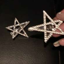 1个星形发夹，适用于侧刘海和碎发，五角星发夹，鳄鱼夹，女士街头金色头饰，y2k爪夹，发爪，发卡，学习用品，发饰