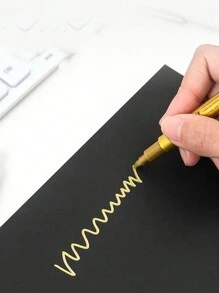 2pcs Gold And Silver Paint Marker Pens With Metallic Finish - Multicolor - View 4