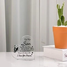 1入組透明心形亞克力牌匾,兒子生日禮物,兒子聖誕節禮物,致我愛的兒子禮物,兒子畢業禮物,最溫馨的兒子禮物,兒子新年快樂禮物,創意美學家居辦公室裝飾禮品,桌上裝飾品,紀念禮物,理想的細膩禮品,藝術工藝裝飾禮品,新居禮物,式亞克力保留禮物,感謝禮物,桌上裝飾標誌/牌匾 - 彩色 - 查看 6