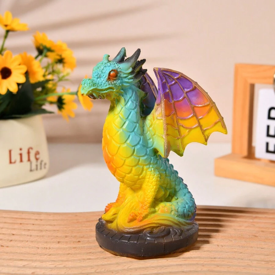 1 件動物彩色玻璃燈,樹脂工藝家居節日派對裝飾檯燈 - 彩色 - 查看 1