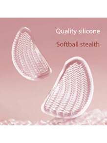 1pair Silicone Forefoot Pad For Ladies' Shoes, Thickened Anti-Slip Cushioning Insole Half Size Up For High Heels - Clear - View 4