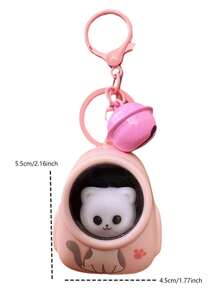 1 個可愛泰迪熊形狀背包燈鑰匙扣,卡通氛圍燈光禮物,適合手機、鑰匙、包袋 - 粉色 - 查看 6