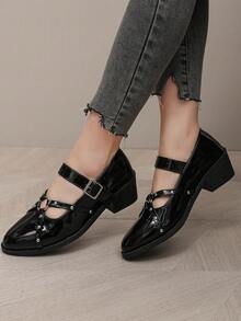 Women's Black Simple, Comfortable, Fashionable & Elegant High-Heeled Shoes - Black - View 3