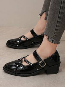 Women's Black Simple, Comfortable, Fashionable & Elegant High-Heeled Shoes - Black - View 1