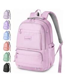 Mochila Escolar Viaje Bolsa P/ Laptop 15.6 Inch Iforu 30l - Rosa Pálido - Ver 2