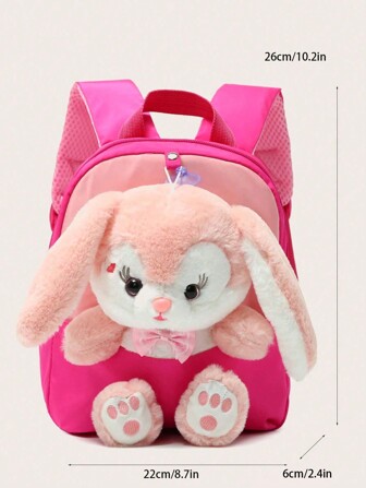 Children's Waterproof Cartoon Rabbit Decorated Backpack