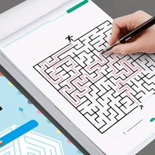 1pc Montessori Maze Game Book, Children's Attention Training Maze Game, Early Development Toy Book, Fun Kids' Gift (Page Text Accessories Random)School, Student,Stationery,School Supplies - Intermediate - View 1