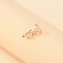 1個創意攀爬女孩耳墜,獨特的體操運動員造型耳夾 - 金色 - 查看 7