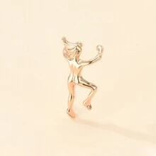 1個創意攀爬女孩耳墜,獨特的體操運動員造型耳夾 - 金色 - 查看 3