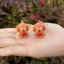 1pair Cute Teddy Dog Shape Resin Dangle Earrings, Diy Jewelry Accessories, Pet Lover Gift For Her - Teddy Dog - View 9