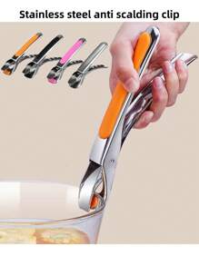 1 件不锈钢防烫夹，耐热耐热钳，厨房烹饪耐热夹 - 黑色 - 查看 1