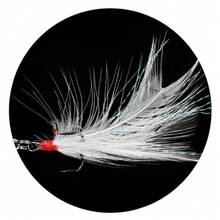 HENGJIA 1入組垂直鉛搖尾釣魚鉤，帶有羽毛三個三鈎鉤10g 4.2cm垂直尾旋鉤鯖魚、三文魚、旗魚、條紋鱸魚、石斑魚、鯖魚的釣魚鉤 - 1# - 查看 3