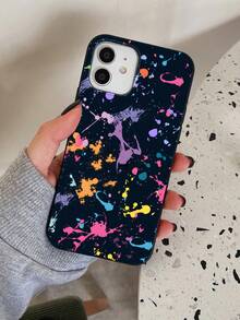 1pc Ink-Blocked Frosted Phone Case With Hanging Rope, Anti-Fall Protector, Compatible With IPhone - Multicolor - View 1