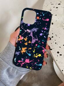 1pc Ink-Blocked Frosted Phone Case With Hanging Rope, Anti-Fall Protector, Compatible With IPhone - Multicolor - View 3