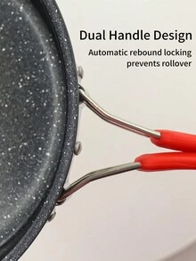 不粘煎鍋燒烤盤,摺疊手柄攜帶方便的露營煮食設備,適用於戶外野營,徒步旅行,野餐煮食,煮蛋牛排,背包客煎鍋 - 黑色 - 查看 2