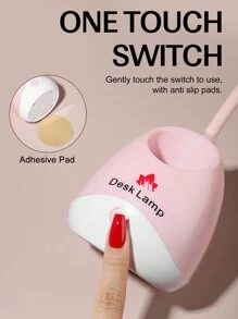 1pc YOKEFELLOW UV LED Rechargeable Wireless Nail Lamp With Touch Switch Function For Dryer Gel Polish Nail Salon Tools - Pink - View 6