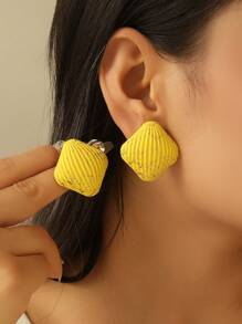 1只女士多色方形鐵線耳環 - 彩色 - 查看 6