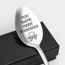 不銹鋼雕刻湯匙,用於咖啡和甜點,畢業禮物,生日禮物,適用於喜愛咖啡、甜點、麥片、冰淇淋、果醬的人 - 銀色 - 查看 1