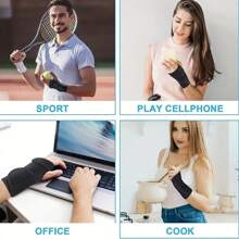 1个可调节腕托，适用于腕管综合征、举重、运动和日常使用，缓解关节不适和压力！（右手适用） - 黑色 - 查看 4