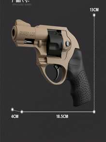 Mechanical Semi-Auto Soft Bullet Revolver Toy Handgun Model With Automatic Shell Ejection - Blue - View 11