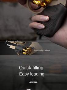 Mechanical Semi-Auto Soft Bullet Revolver Toy Handgun Model With Automatic Shell Ejection - Blue - View 7