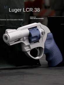 Mechanical Semi-Auto Soft Bullet Revolver Toy Handgun Model With Automatic Shell Ejection - Blue - View 2