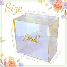 1pc New Design Wedding Card Box Acrylic Iridescent Color (25.5*25.5*15cm) With 2m 40 Led String Light*1 And Cards*1, Transparent Card Storage Box, Party Wedding Festival Birthday New Year Gift Decoration - Color - View 2