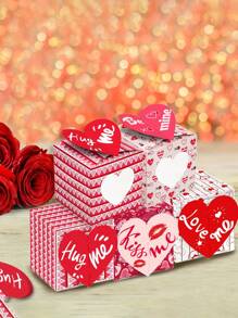 4 件裝 - 情人節擁抱愛鮮花糖果餅乾盒開窗禮盒適合浪漫珠光晚餐禮物送給妻子和女朋友 - 彩色 - 查看 4