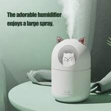 Cute Cat H2O Room Mist Spray - Portable Aromatherapy Essential Oil Diffuser And Humidifier For Car Air - 300ml - White - View 1