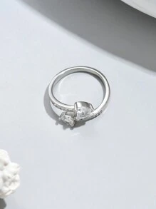 2023年新款時尚可旋轉情侶戒指,包括開口戒指 - 銀色 - 查看 5