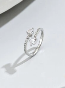 2023年新款時尚可旋轉情侶戒指,包括開口戒指 - 銀色 - 查看 4