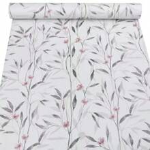 花卉自粘式壁紙,可移除接觸紙櫥櫃壁紙,置物架櫥櫃衣櫃抽屜裏襯家具貼紙 - 米色 - 查看 8