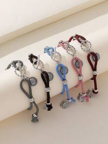 1入組diy時尚鄉村風格向日葵蝴蝶裝飾垂墜手鍊手工情侶手鍊,適用於情人節,約會,派對,夜店,日常穿著 - 向日葵蝴蝶手鍊 - 查看 12