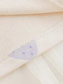 MARC&JANIE Young Girls Sweet & Fun Strawberry Print Mesh Contrast Round-Neck Dress, Spring