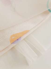 MARC&JANIE Young Girls Sweet & Fun Strawberry Print Mesh Contrast Round-Neck Dress, Spring