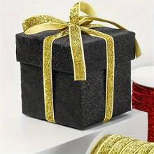 1cm寬,5m長金色洋蔥緞帶,適用於頭飾,蝴蝶結(適用於服裝、鞋子、帽子、聖誕裝飾、禮品盒、包裝、服裝、diy手工藝) - 黑色 - 查看 8