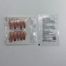 手工印花法國貓眼魔鏡粉超閃亮閃光手工芭蕾彈簧假指甲貼片,適用於指甲藝術設計裝飾,附赠果凍膠,透明亮面亞克力展示盒 - 玫紅色 - 查看 4
