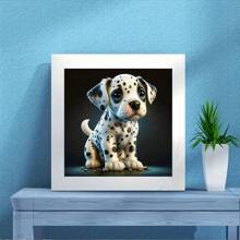 1入組5d Diy 超萌斑點狗圖案鑽石畫套件,動物愛好者的藝術禮物,手工馬賽克十字繡藝術品,可用於家庭裝飾 - 彩色 - 查看 5