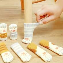 4pcs Double Knitted Thickened Foot Covers - Protect Your Floors From Table & Chair Damage! - Multicolor - View 1